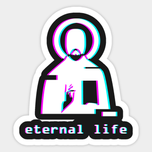 Eternal Life - Jesus Vaporwave Aesthetic Sticker